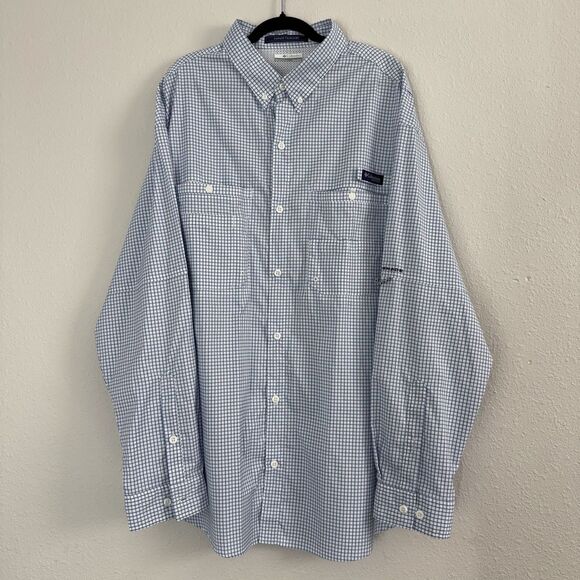 Columbia Other - Columbia PFG Super Tamiami Shirt Mens XXL Blue Plaid Fishing Vented Long Sleeve